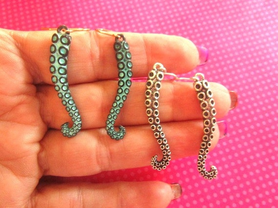 Octopus Tentacle Hook Earrings 