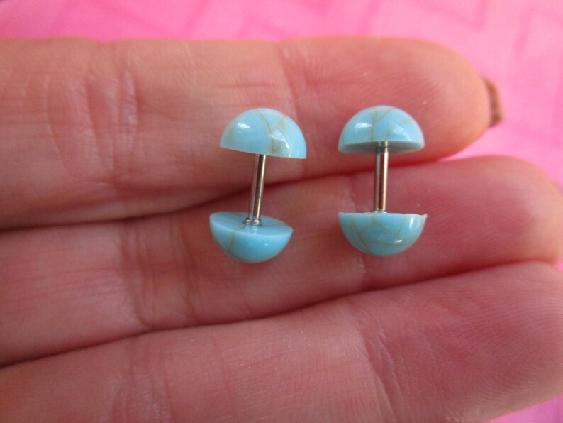 Turquoise fake plug earrings Etsy