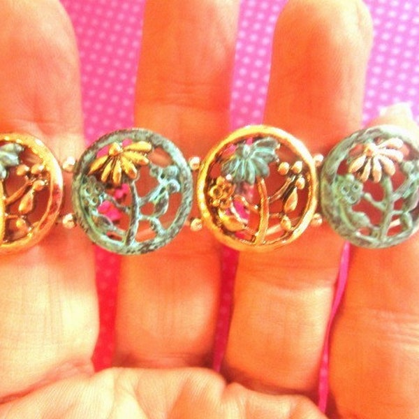 Wilted daisy copper stretch bracelet