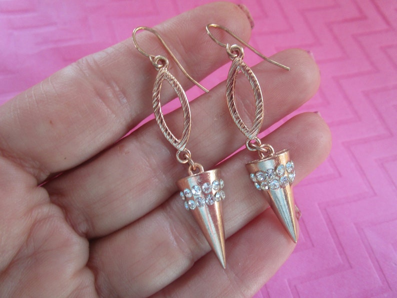 Rose gold spike crystal earrings-SALE CLEARANCE | Etsy