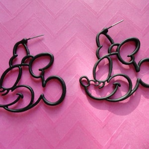 Mickey Minnie mouse open hoop earrings image 5