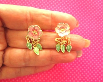 Flower green leaf ear jackets