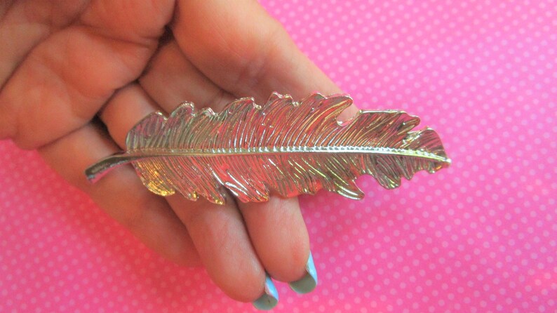 Leaf feather hair barrettes SET OF 2