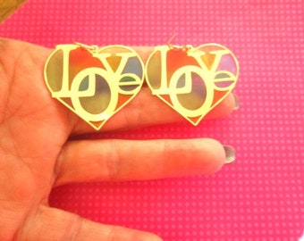 LOVE heart rainbow earrings