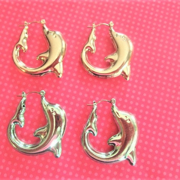 Dolphin hoop earrings