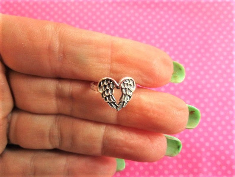 Angel wing sterling silver toe ring