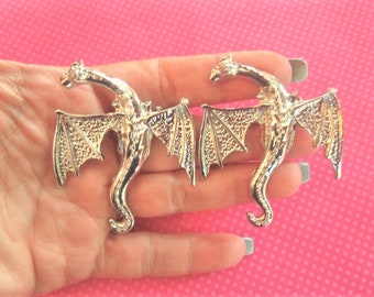 Silver gold dragon hair clips