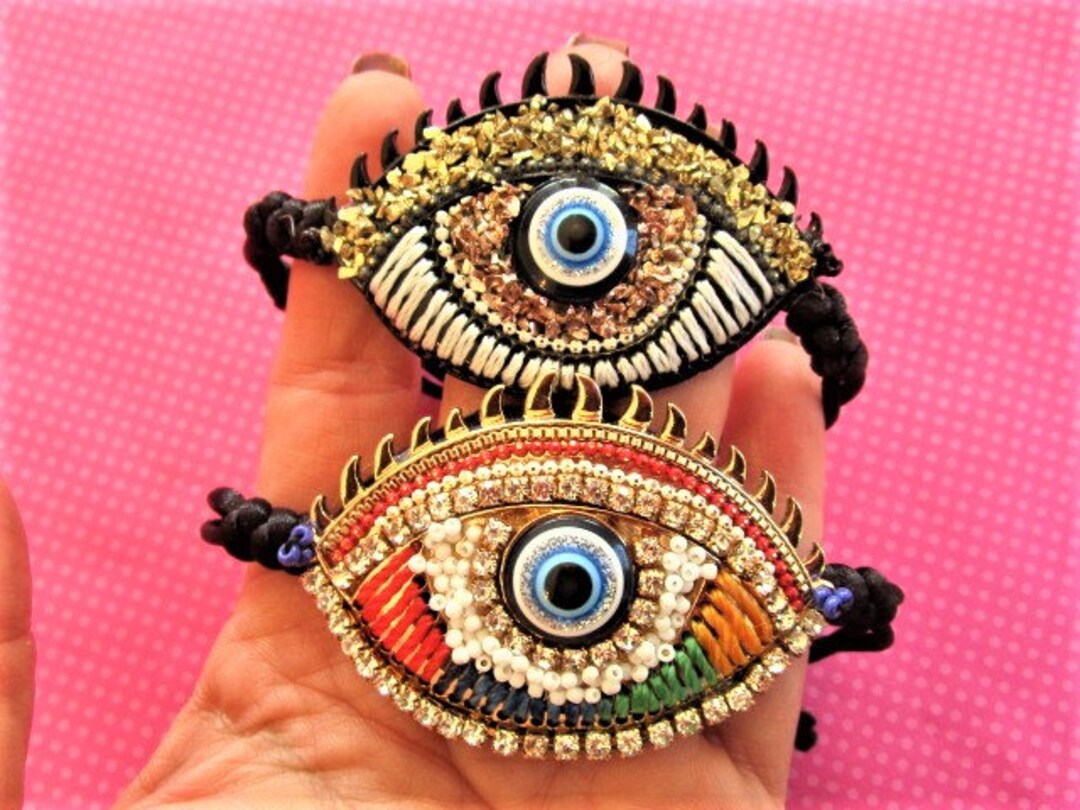 Evil Eye Bead Crystal Rope Bracelets Etsy