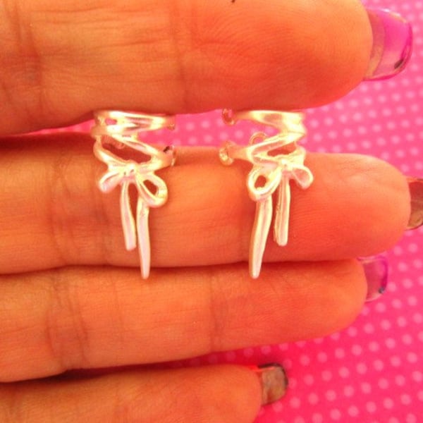 Ribbon corset ear cuff set