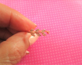 Rose gold Crystal leaf toe ring