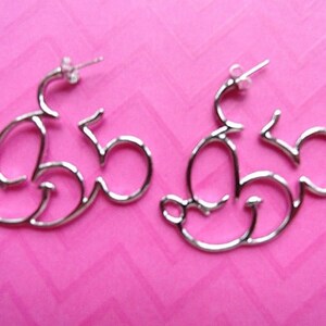 Mickey Minnie mouse open hoop earrings image 3