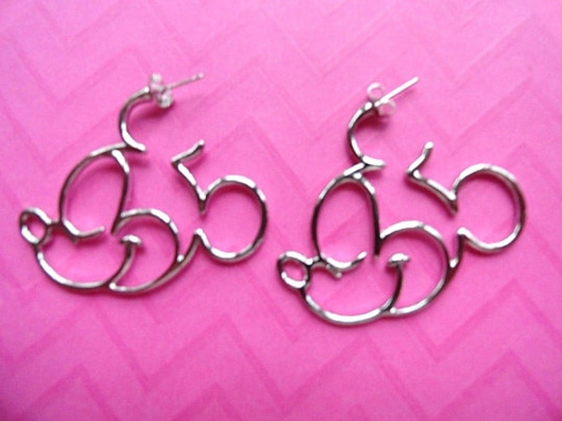 Mickey Minnie mouse open hoop earrings image 3