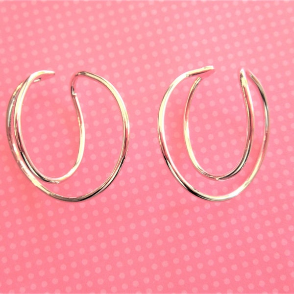 Silver double ear cuffs