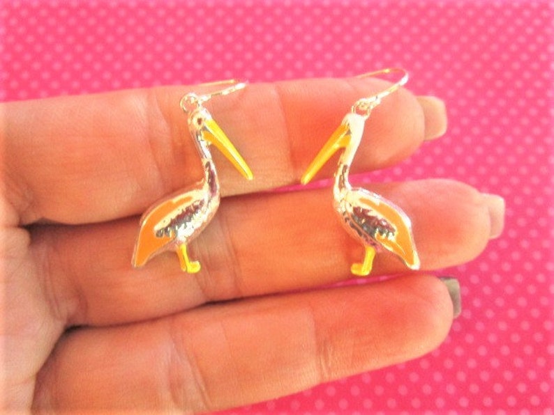 Pelican abalone shell earrings image 3