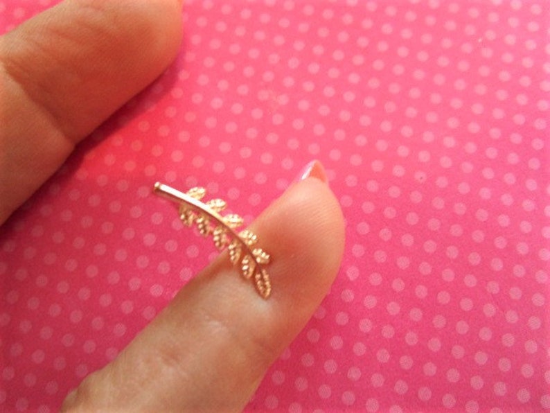 Rose Gold Leaf Ear Climbers Etsy