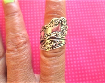 Vintage rose sunflower spoon rings