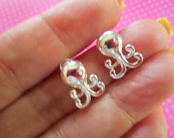 Boucles d’oreilles Octopus silver stud