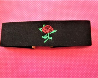 Rot Rose Schwarz Samt Halsband
