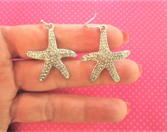 Crystal starfish earrings