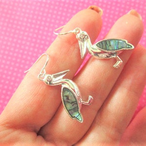 Pelican abalone shell earrings image 9