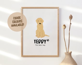 Custom Doodle Print | Labradoodle Golden Doodle Cockapoo Poodle | Personalised Dog Name Art | Cute Dog Mum Gift | Dog Lover Home Decor