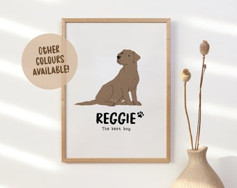 Custom Labrador Print | Personalised Dog Name Art Print | Cute Dog Mum Gift | Dog Lover Home Decor | Chocolate Yellow Black Red Lab Wall Art
