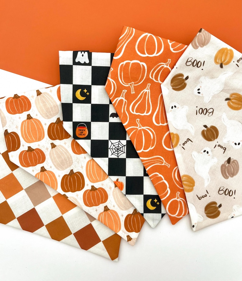 Pick of the Patch | Autumn Dog Bandana | Fall Halloween Scrunchie Bandana | Elastic Dog Scarf | Cat Bandana | Pet Neckwear | Puppy Accessory bild 5