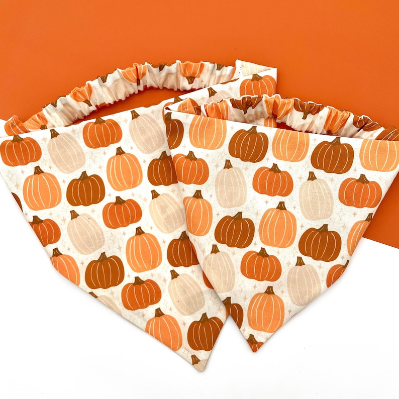 Pick of the Patch | Autumn Dog Bandana | Fall Halloween Scrunchie Bandana | Elastic Dog Scarf | Cat Bandana | Pet Neckwear | Puppy Accessory bild 2