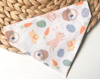 Hoppy Easter Dog Bandana | Over The Collar Bandana | Easter Egg Bunny Carrot Bandana | Spring Dog Scarf | Pet Neckwear | Puppy Accessories