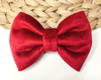 Berry | Pet Bow Tie | Cute Christmas Dog Bow tie | Red Velvet Cat Bow Tie | Festive Pet Neckwear | Puppy Accessory | Dog Lover Gift