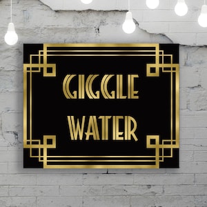 Gatsby sign Giggle Water decoration, Great Gatsby party signs, 20s party decorations, Giggle Water Gatsby sign, roaring 20s DIGITAL FILE