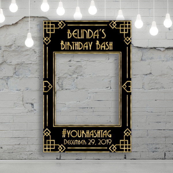 Great Gatsby Photo Booth Frame, Gatsby Party Selfie Photo Booth Frame, Birthday Party Photo Booth, Gatsby Party Selfie Frame, DIGITAL FILE