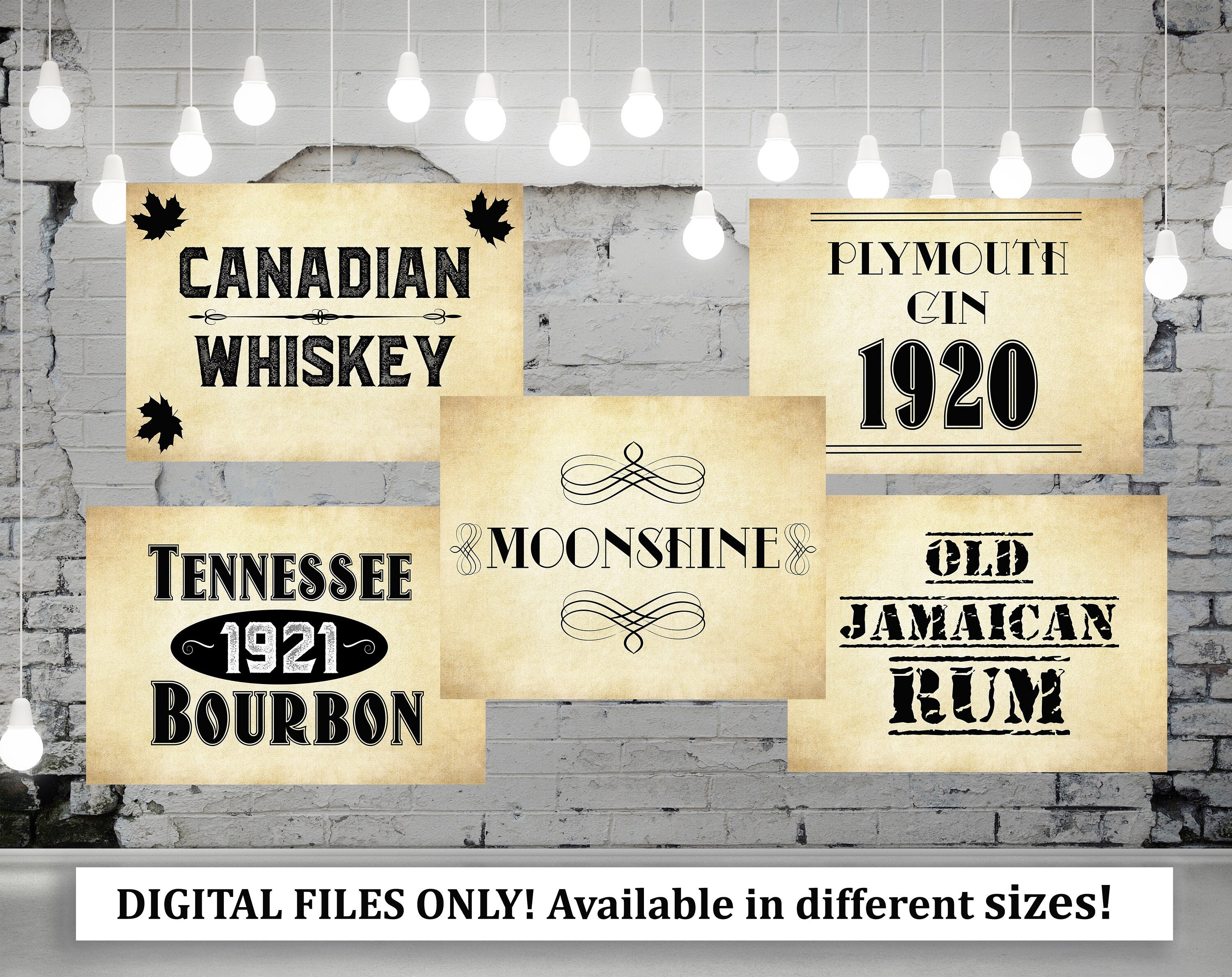 5 Bootlegger Prohibition Labels Speakeasy Labels Gatsby Etsy