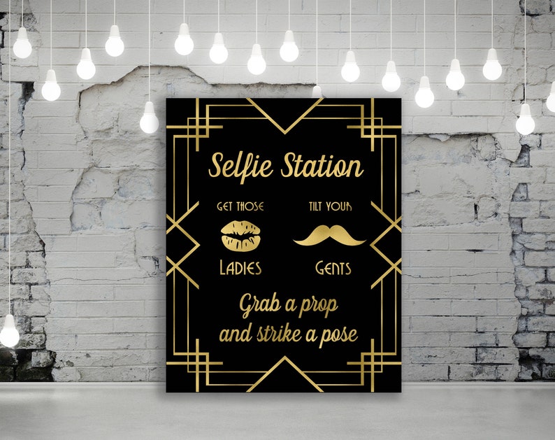 Gatsby Decorations, Selfie Station Sign, Great Gatsby, Gatsby Party ...