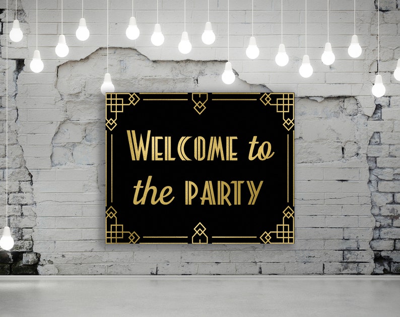 7 Great Gatsby decoraties bundel, Great Gatsby, Great Gatsby Party Signs, Roaring 20s Party Decorations, Art Deco Party, DIGITALE BESTANDEN afbeelding 2