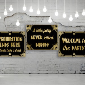 7 great gatsby decorations bundle, Great Gatsby, Great Gatsby party signs, Roaring 20s party decorations, Art deco party, DIGITAL FILES image 6