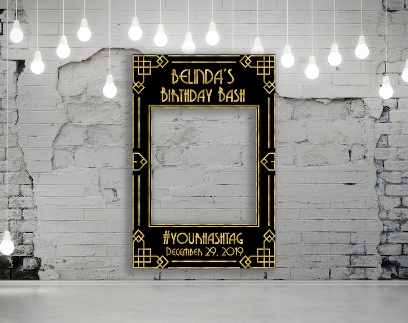 Great Gatsby Photo Booth Frame Gatsby Party Selfie Photo Etsy