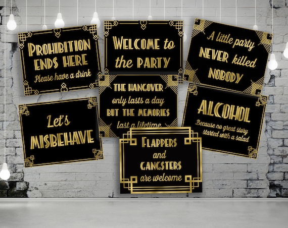 7 Great Gatsby Decorations Bundle, Great Gatsby, Great Gatsby