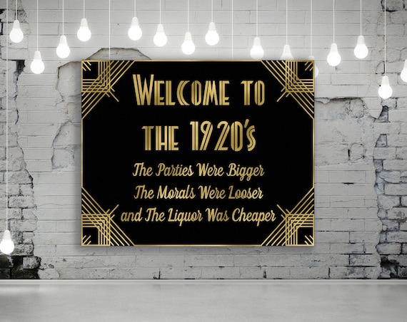 Roaring 20s party decorations, roaring 20s, great gatsby decorations,  roaring 20s, art deco, great gatsby, roaring 20s party decoration sign