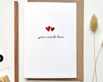 Personalised Mothers Day Card, Your Words, Special Date, Simple, Chic, Red, Gold, Silver, Pink, Foil Embossed, Luxury