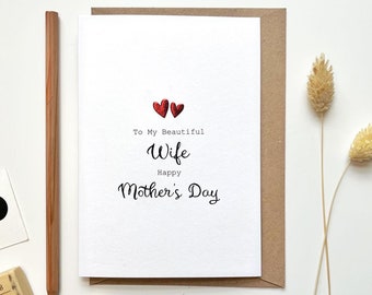 Mother's day card for Wife | First Mother's day card | Beautiful Amazing Wonderful Wife Mother's Day card | Mother's Day 2024 | From husband