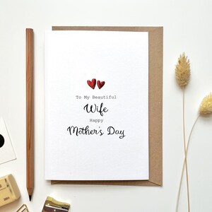 Tarjeta del día de la madre para esposa / Primera tarjeta del día de la madre / Hermosa, increíble y maravillosa tarjeta del día de la madre para la esposa / Día de la madre 2024 / De esposo