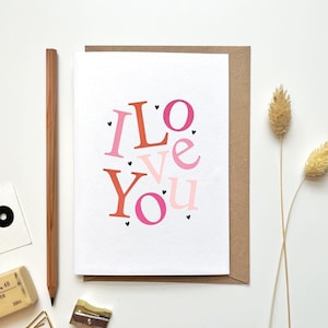 Eenvoudige ik hou van je Moederdagkaart, jubileumkaart voor man, vriend, vriendin, vrouw, gewoon omdat kaarten, klassieke liefdeskaarten geschenken