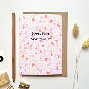 Carte joyeuse fête des mères, première carte de fête des mères, pour fille, belle-fille, belle-mère, maman, maman, nounou, je t'aime maman, simple, chic
