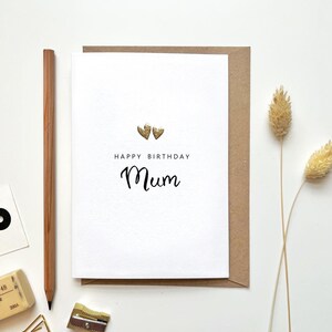 Personalisierte alles Gute zum Geburtstagkarte für Mama, Mama, Mutter, Oma, Oma, Mama, von Tochter, Sohn, einfach, schick, liebe dich Karte, Goldherzen