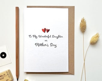 Daughter Mother's Day Card | Embossed Hearts | First Mothers day card