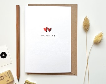 Personalised Anniversary Card with Special Date, Custom Couple, for Boyfriend Girlfriend Husband Wife, Wedding Date, First Date, Love Card