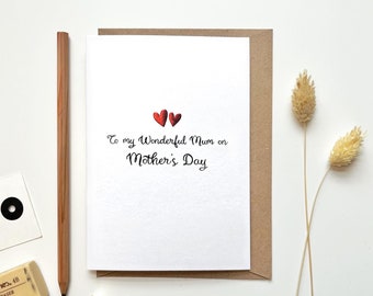 Embossed Hearts Mother's Day Card for Mum