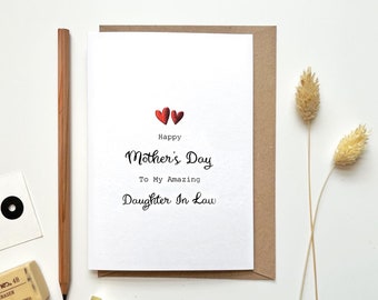 Happy Mothers day card for Daughter in-Law | First Mothers day card | Amazing Wonderful Daughter in-Law | Mothers day card Mummy,