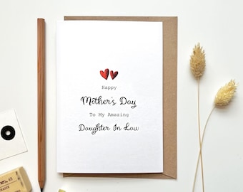 Daughter-in-Law Mother's Day Card | Embossed Hearts